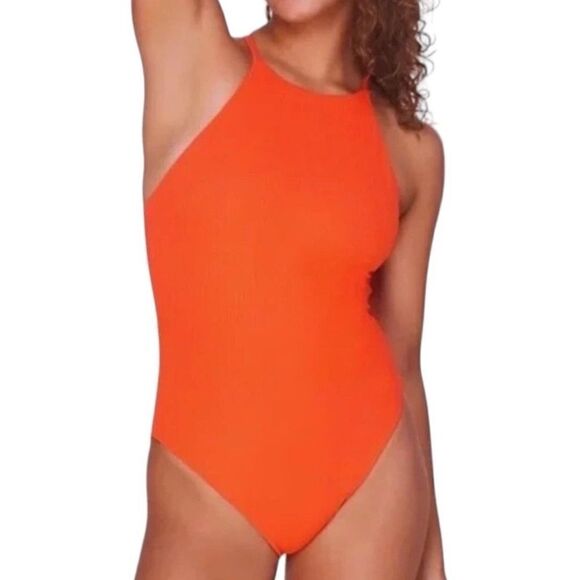 Andie Swim The Asbury Rib One Piece Swimsuit in Sire New Size L - Picture 1 of 6